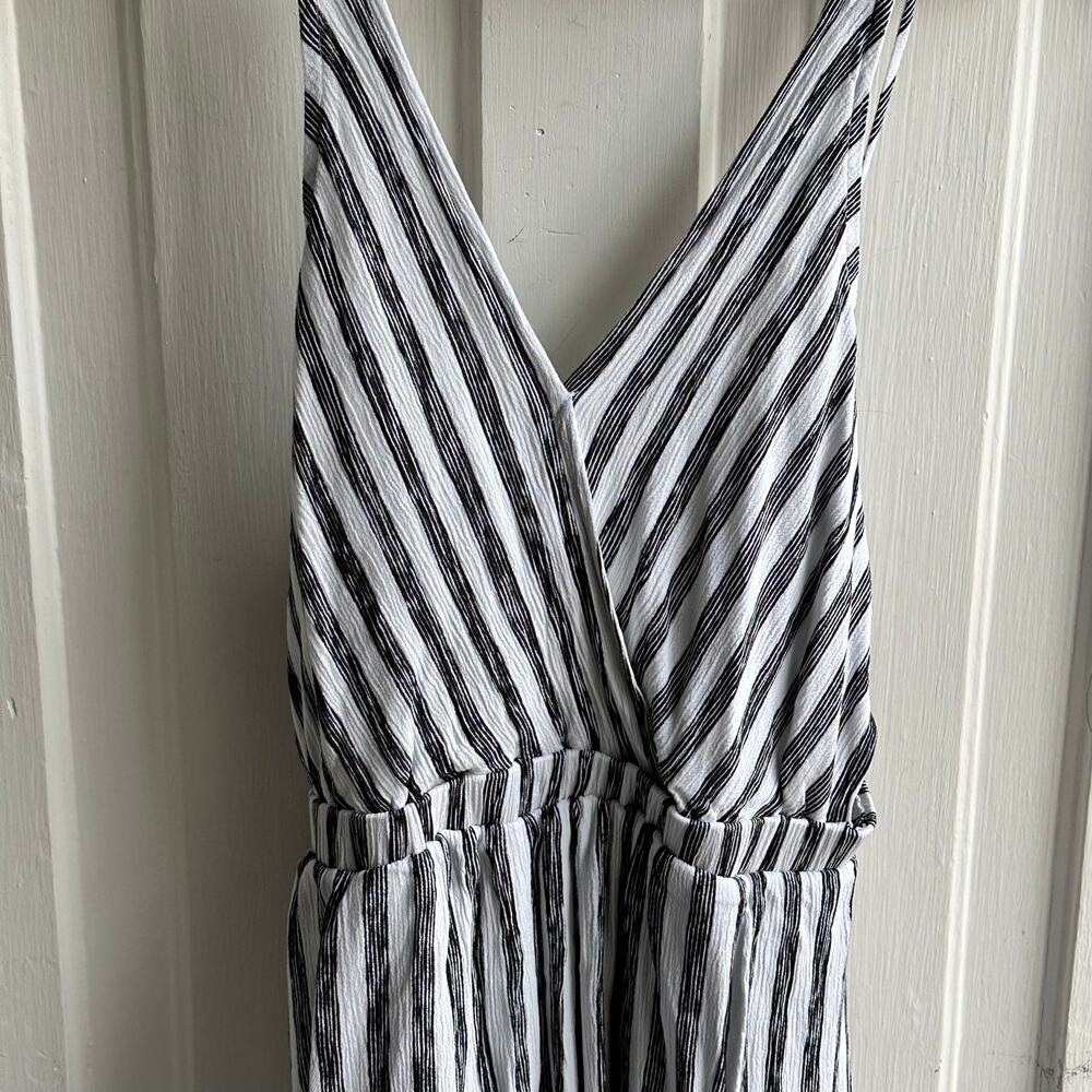 Lulus Oceanside Adventure White Striped Backless Skater Dress - Picture 4 of 8
